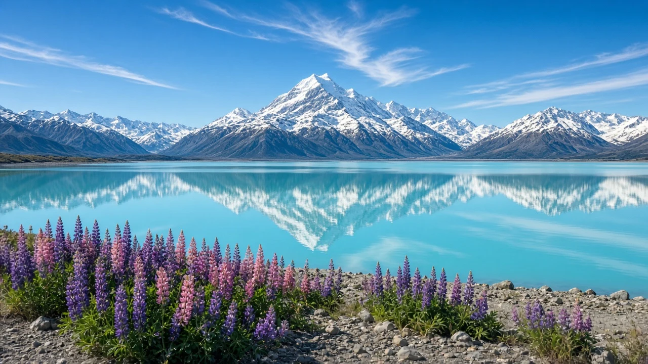 Mount Cook and Lake Pukaki Glacial Turquoise Double Panorama
