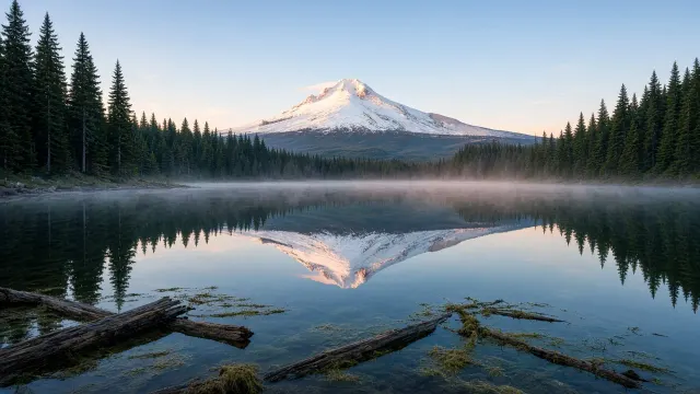Trillium Lake Symmetry and Mount Hood Morning Vapor