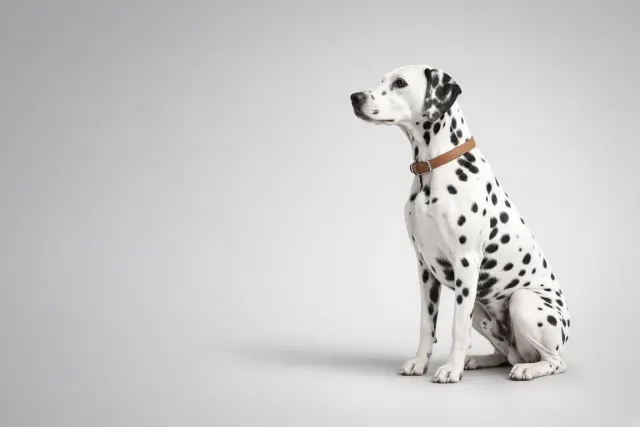 Minimalist High-Key Studio Portrait of Dalmatian