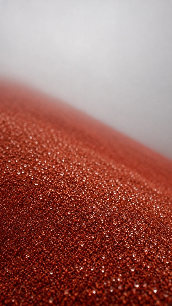 Namib Coastal Fog Dewdrops Resting on Red Sand Grains