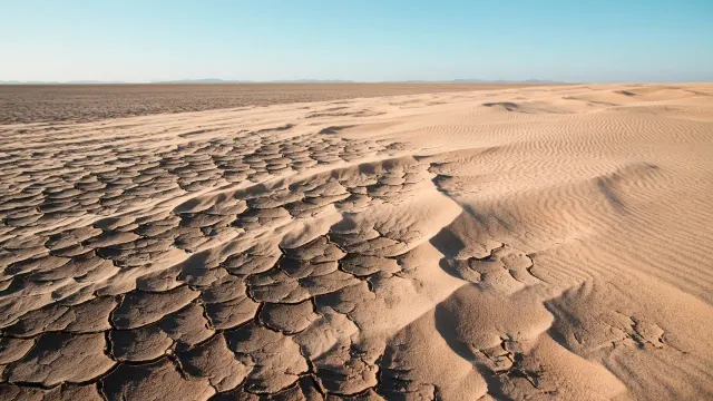 Alvord Playa Sand Drift Tongues Encroaching Cracked Salt Mud
