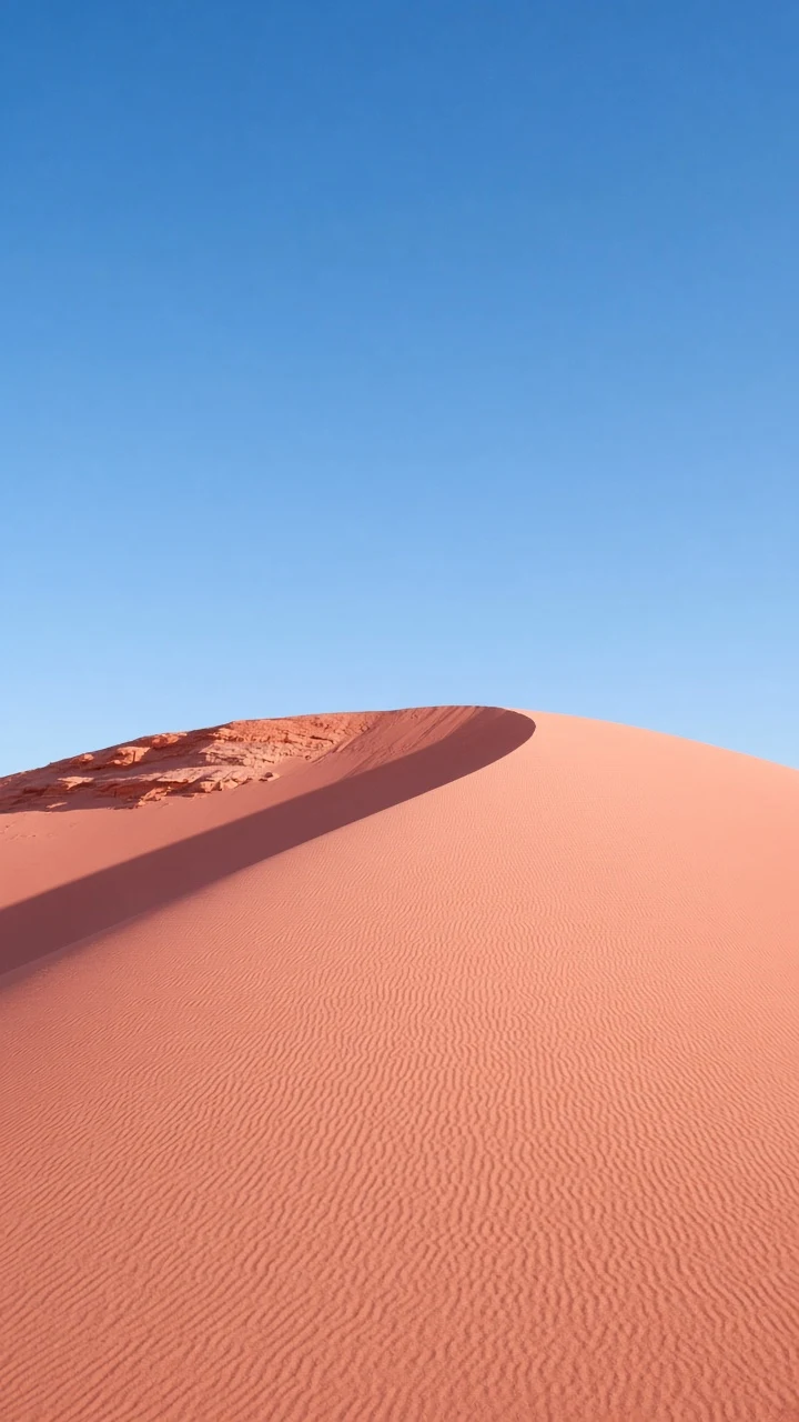 Coral Pink Sand Dunes Minimalist Slope with Clean Negative Sky