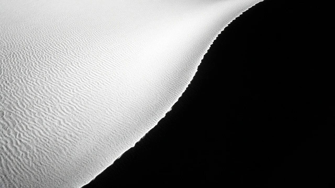 Chiaroscuro Black and White Monolith of a Singular Dune Crest