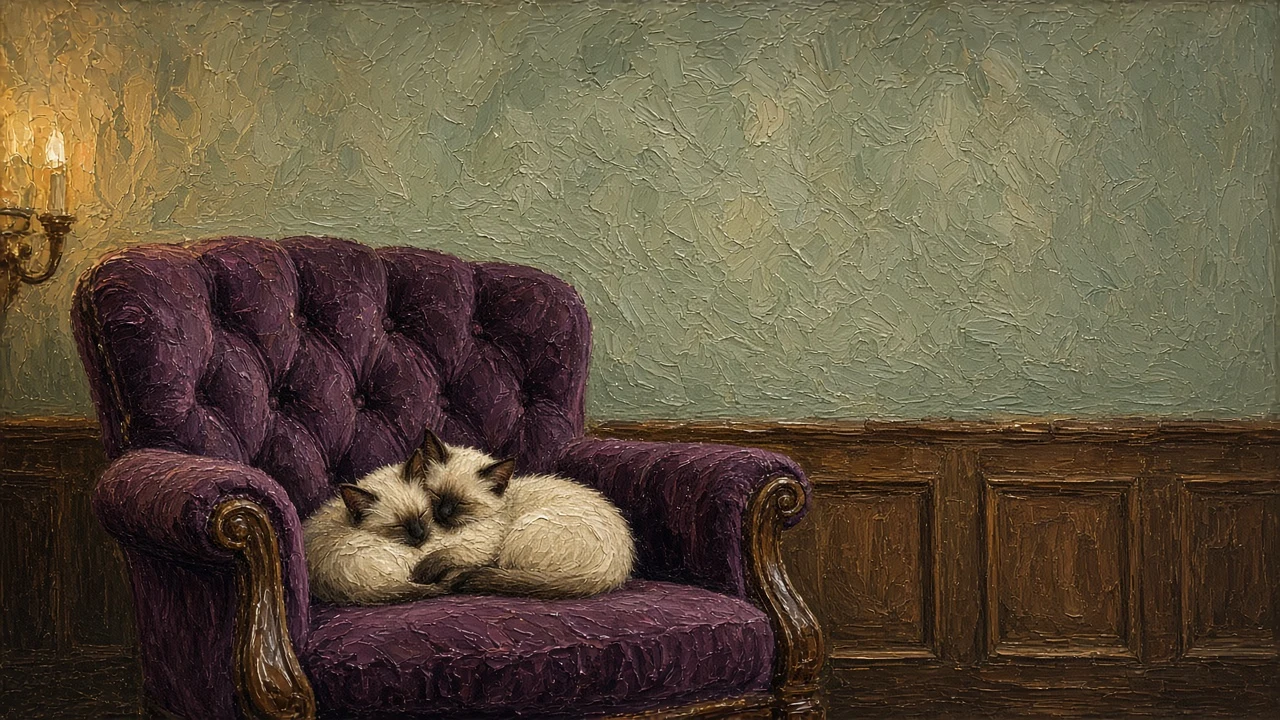 Impressionist Velvet Armchair Slumber in Muted Ochre and Plum