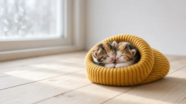 Oversized Knitted Winter Beanie Sleeping Calico Sisters
