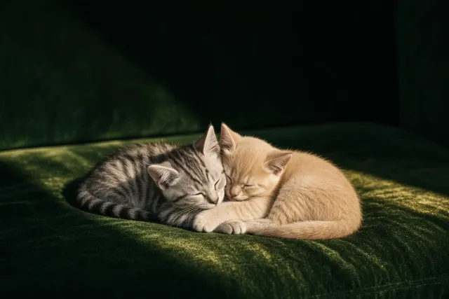 Sunbeam Spotlight on Embracing Silver and Champagne Kittens