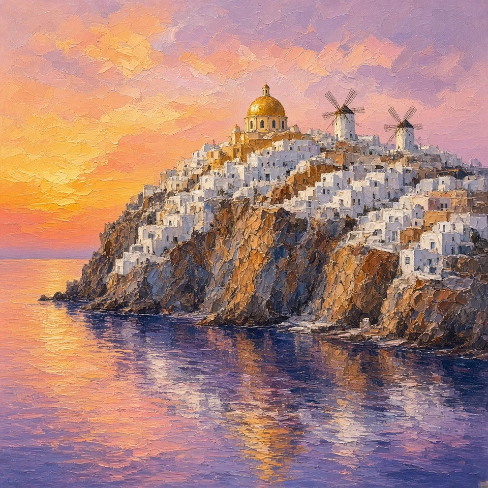 Seaward Cliff View with Sunlit Domes and Gentle Waters
