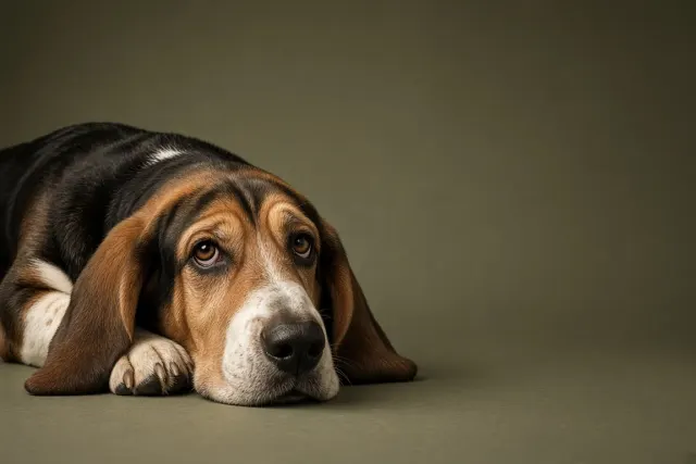 Studio Character Portrait of a Basset Hound