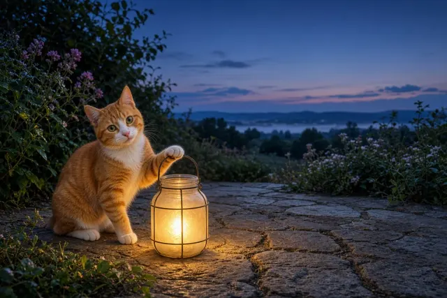 Dusk Porch Solar Lanterns with Open Evening Gradient