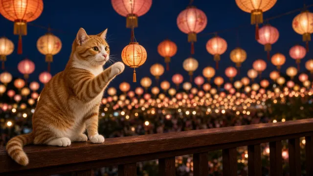 Twilight Balcony Paper Lantern Festival Wonder