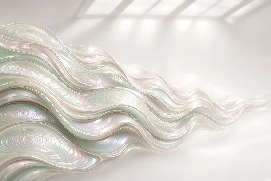 Mother-of-Pearl Undulations of Ivory Piano Keys in Cymatic Motion