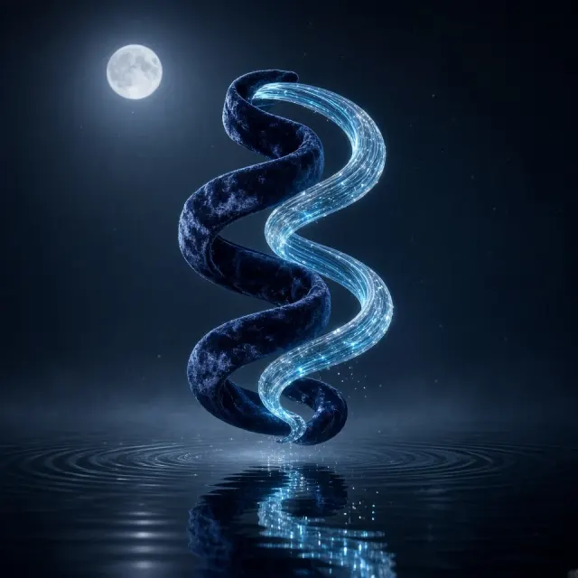 Midnight Velvet and Spun-Glass Polyphony over Reflective Water