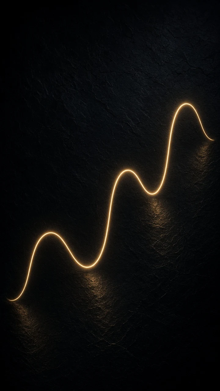 Luminous Harmonic Filament Ascending Through Obsidian Emptiness