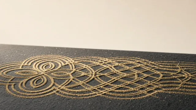 Cymatic Golden Sand Ripples with Clear Morning Air
