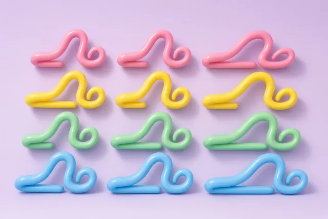Glossy Pop-Art Pastel Ribbon Loops in Rhythmic Cascade