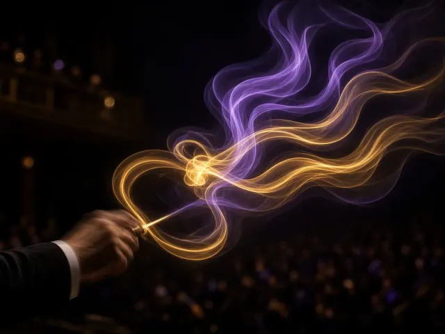 Long-Exposure Baton Trajectory Forming Phosphorescent Melody Loops