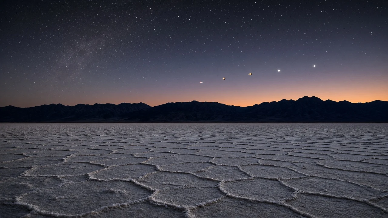 Badwater Basin Salt Polygons Under Pre-Dawn Ecliptic Sequence