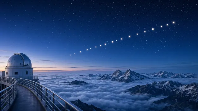 Pic du Midi High Observatory Deck Looking Toward the Ecliptic