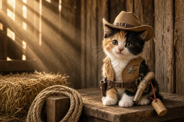 Wild West Calico Sheriff with Hanging Cork Popgun Holster