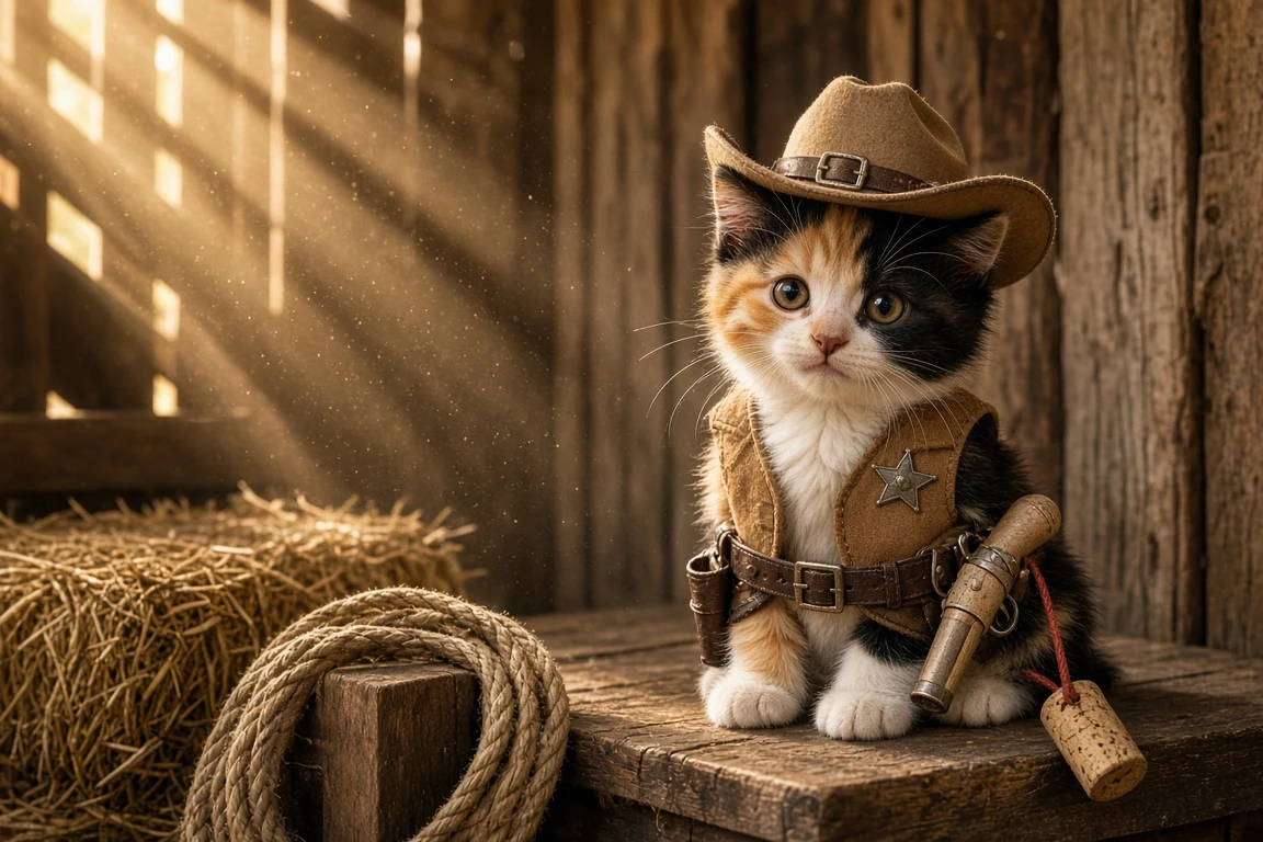 Wild West Calico Sheriff with Hanging Cork Popgun Holster