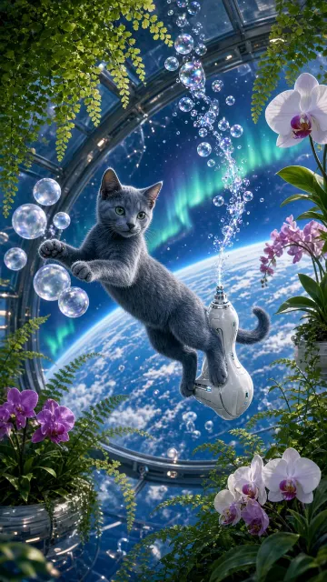 Orbital Botanical Solarium Russian Blue with Bubble Ray Wand