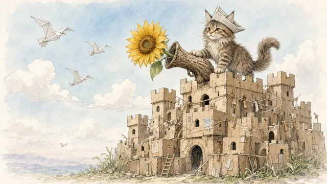 Cardboard Fort Pirate Maine Coon with Carved Flower Blunderbuss
