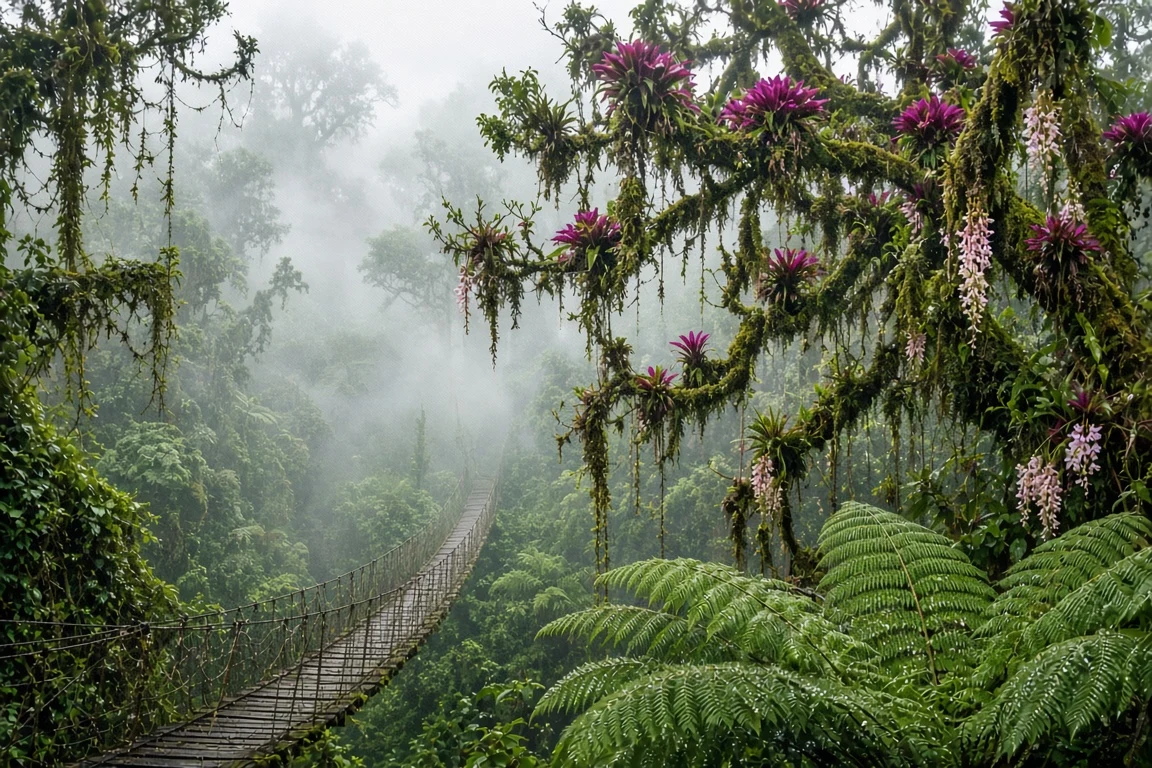 Mist-Veiled Canopy of Monteverde Cloud Forest