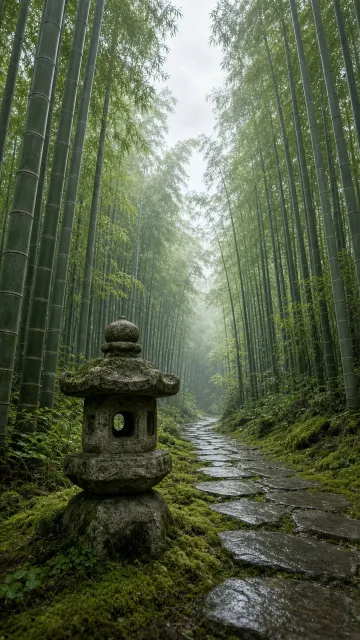 Vertical Ascendance in a Verdant Bamboo Grove