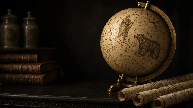 Renaissance Celestial Globe with Gilded Star Figures