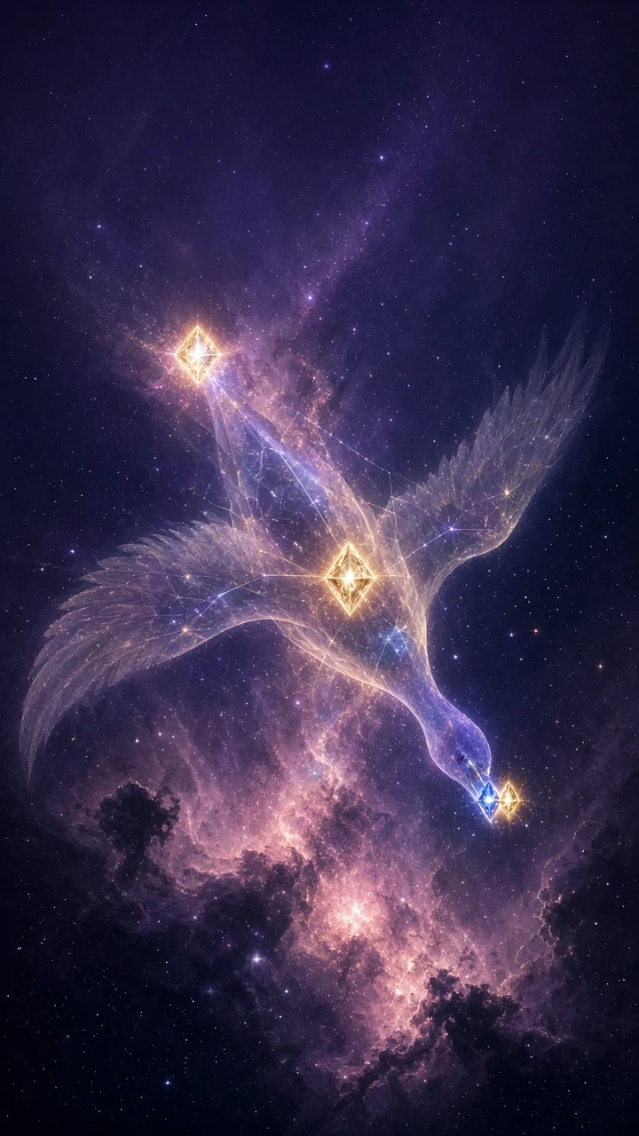 Cygnus the Northern Cross in Ethereal Starlight