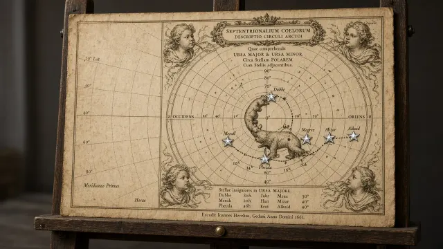 Antique Copperplate Chart of Ursa Major and Ursa Minor