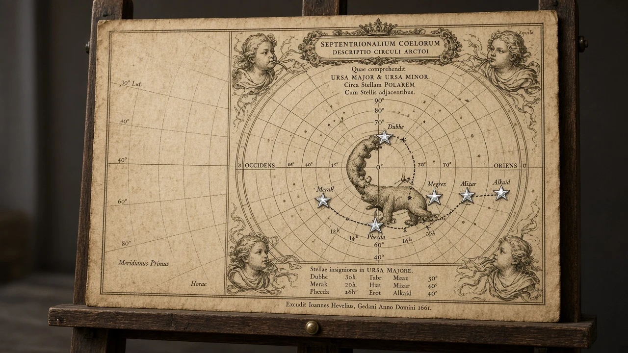 Antique Copperplate Chart of Ursa Major and Ursa Minor