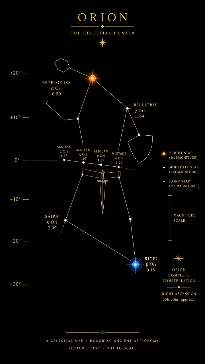 Minimalist Dark OLED Constellation of Orion