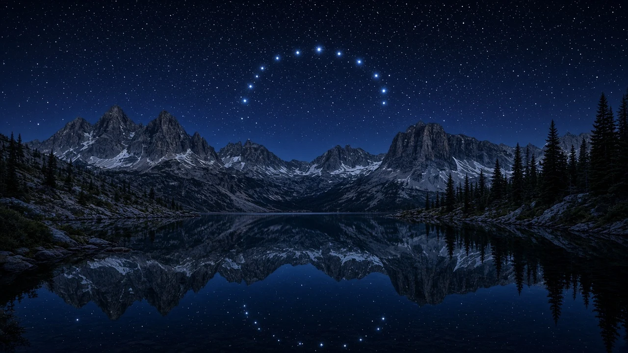 Corona Borealis Mirrored in a Still Alpine Tarn