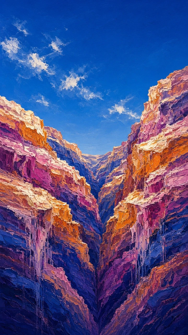 Vertical Dry Brush Oil Study of Rising Slot Mesa Walls