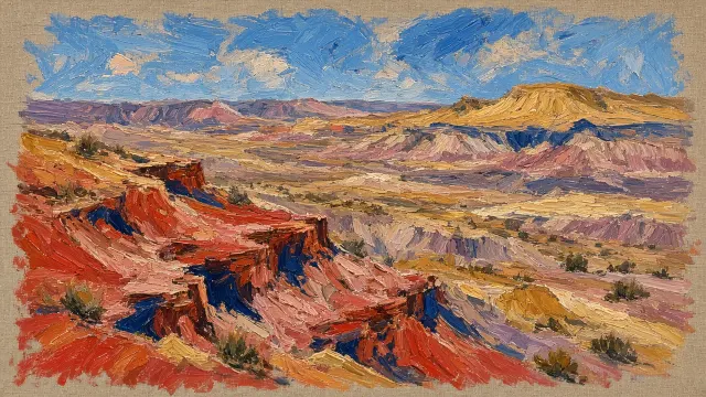 Plein Air Linen Weave Study of Painted Desert Rim
