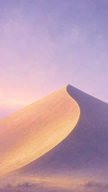 Minimalist Stippled Dune Crest with Expansive Violet Sky