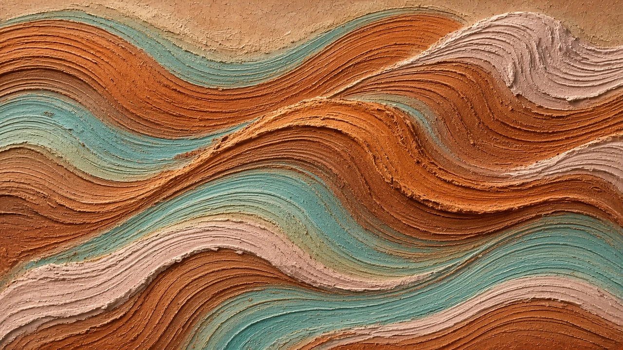 Comb Dragged Acrylic Topography of Swelling Desert Waves