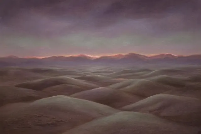 Tonalist Glazed Twilight Over Expansive Clay Ripples