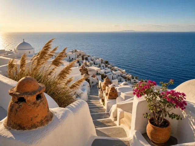 Rooftop Terrace Vista Across Cascading Plaster Cupolas