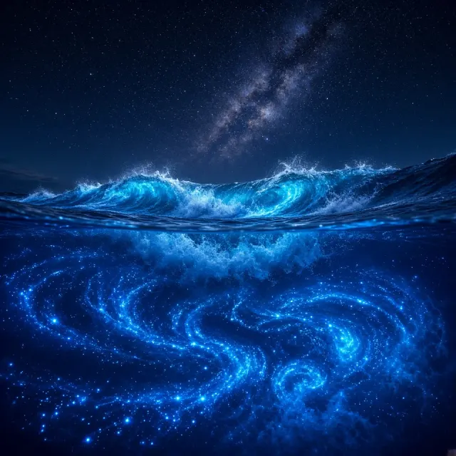 Split-Level Over-Under Luminous Wave Perspective
