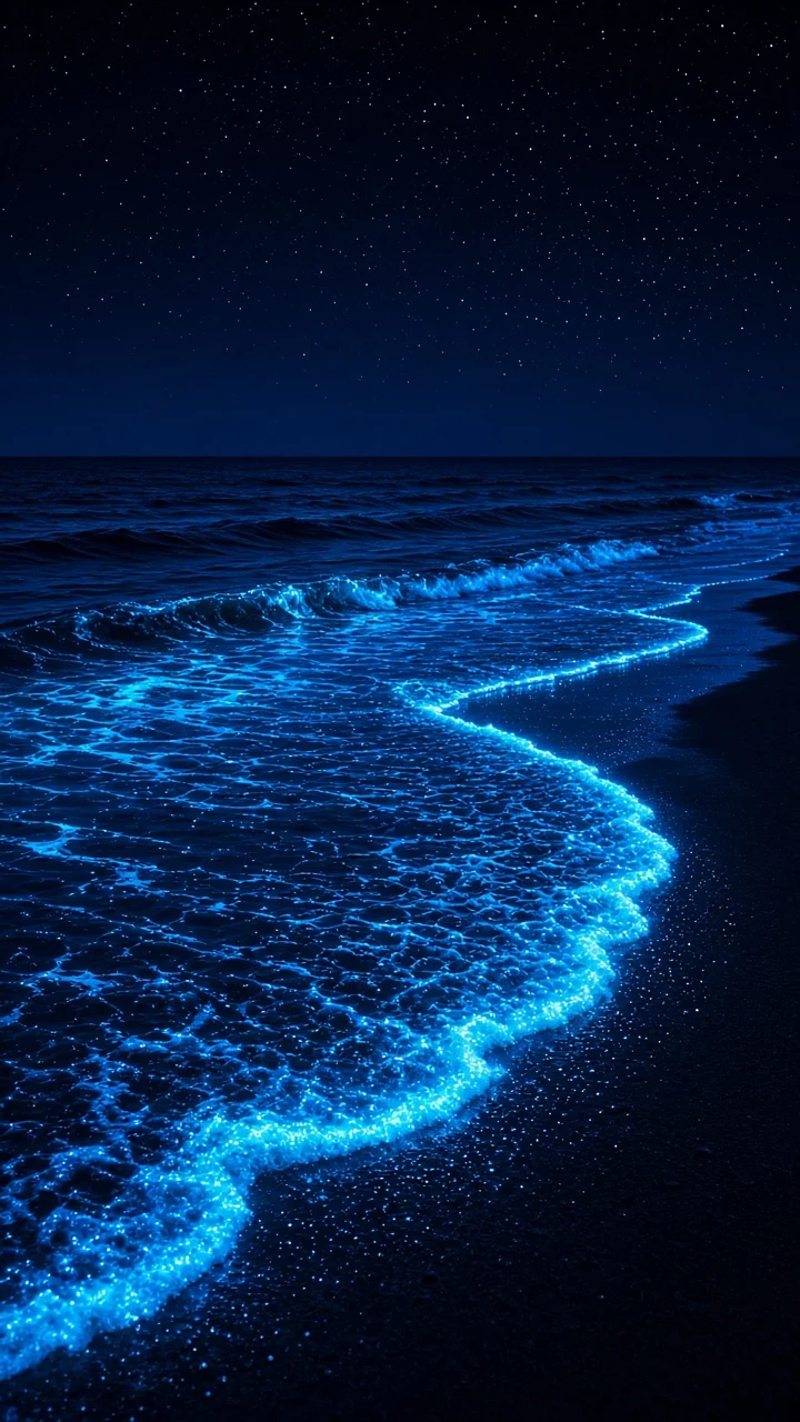 Minimalist Low-Angle Wave Wash for Phone Lock Screen