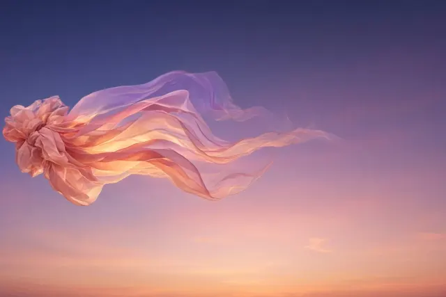 Weightless Silk Chiffon Updraft at Golden Hour