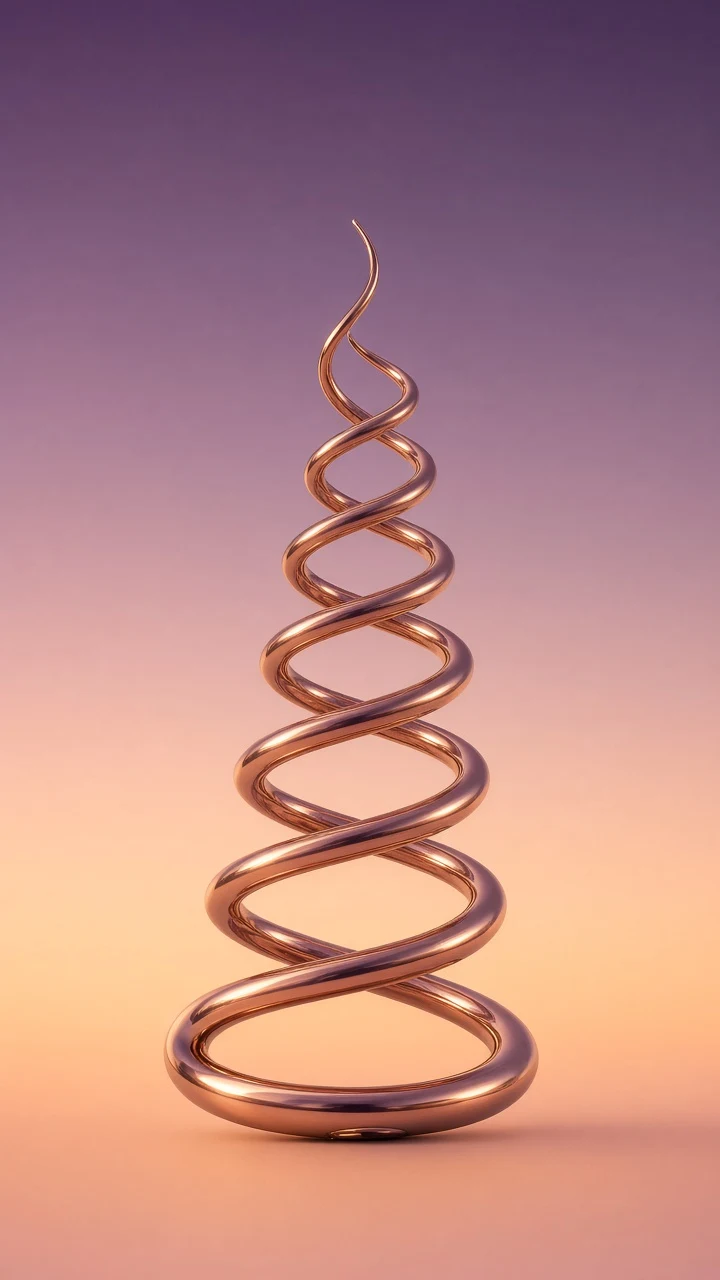 Polished Copper and Twilight Gradient Helical Coils