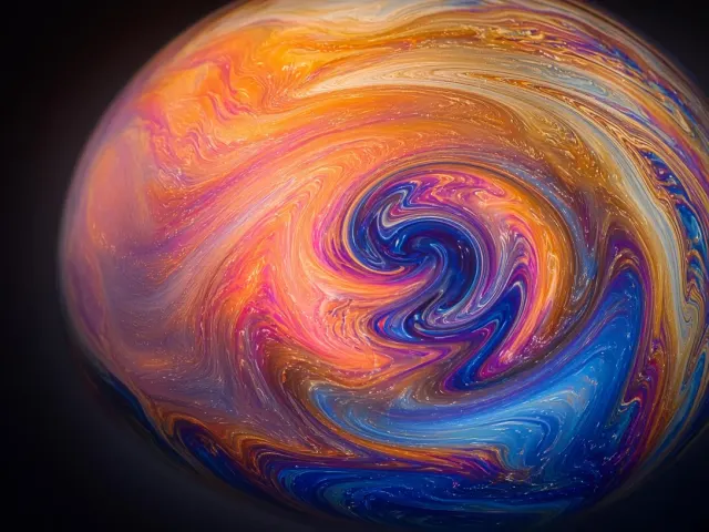 Soap Film Iridescence Surface Vortex Macro