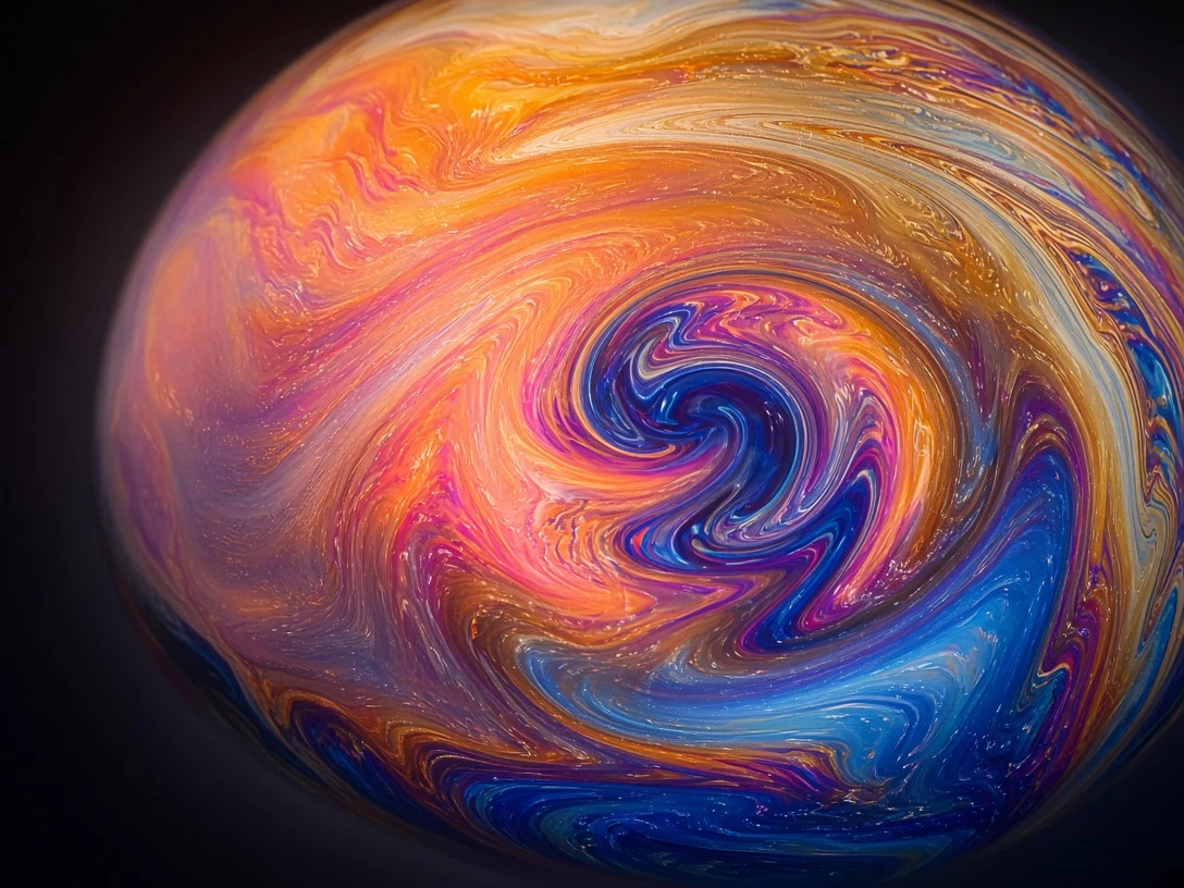 Soap Film Iridescence Surface Vortex Macro