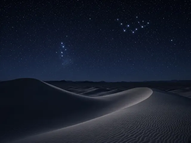 High Desert Sand Dunes Basking in Silent Starlight