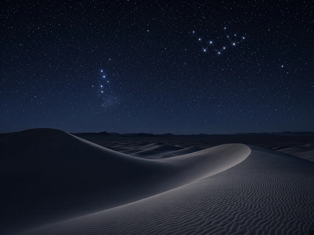 High Desert Sand Dunes Basking in Silent Starlight