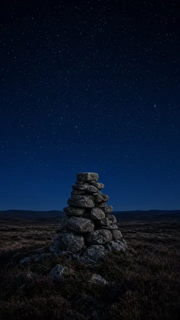 Solitary Ancient Cairn on Connemara Peat Moor