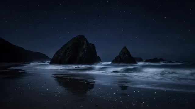 Big Sur Sea Stacks Beneath Velvet Pacific Night